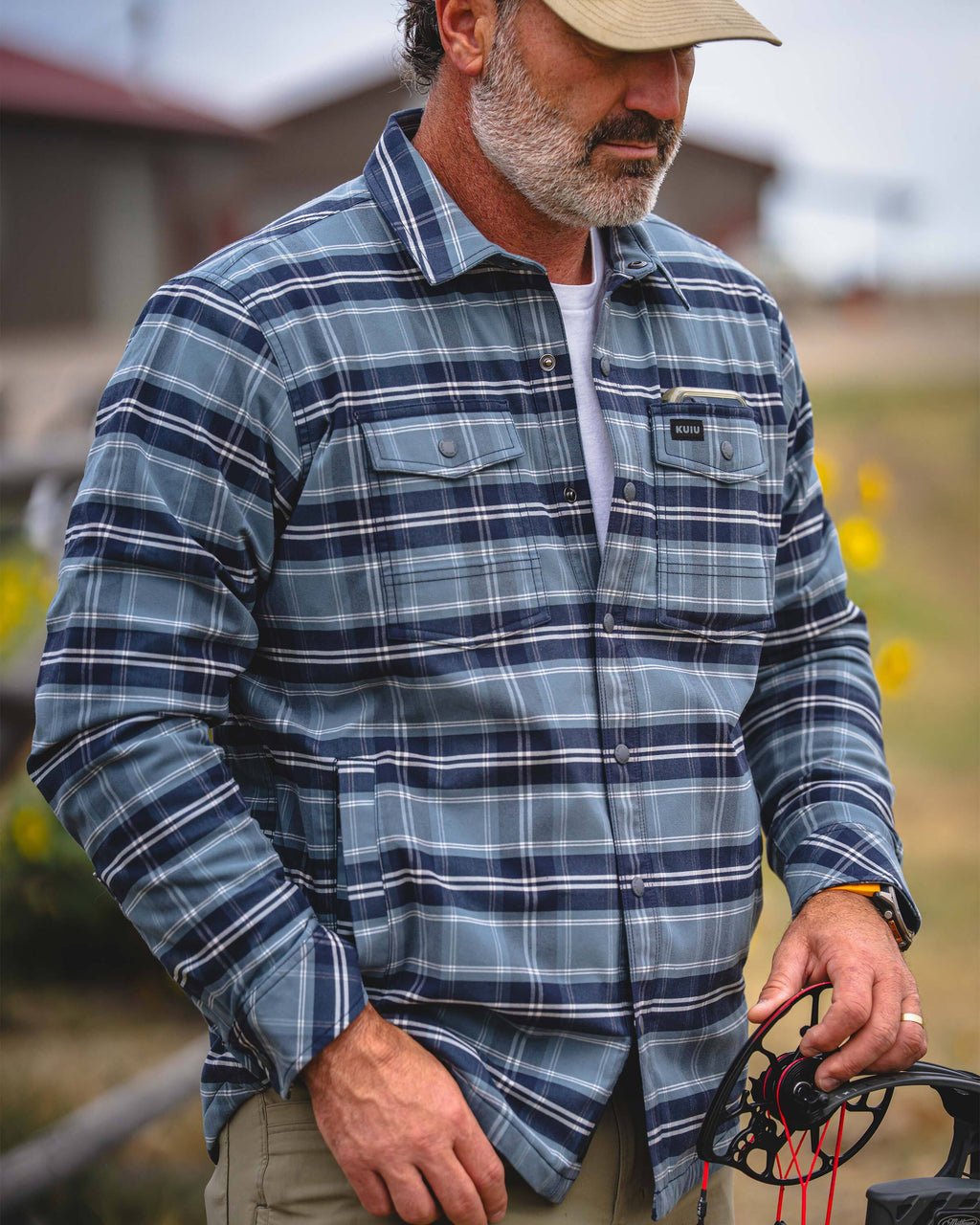 Field Flannel Fleece Shirt Jacket | Steel Blue Framework