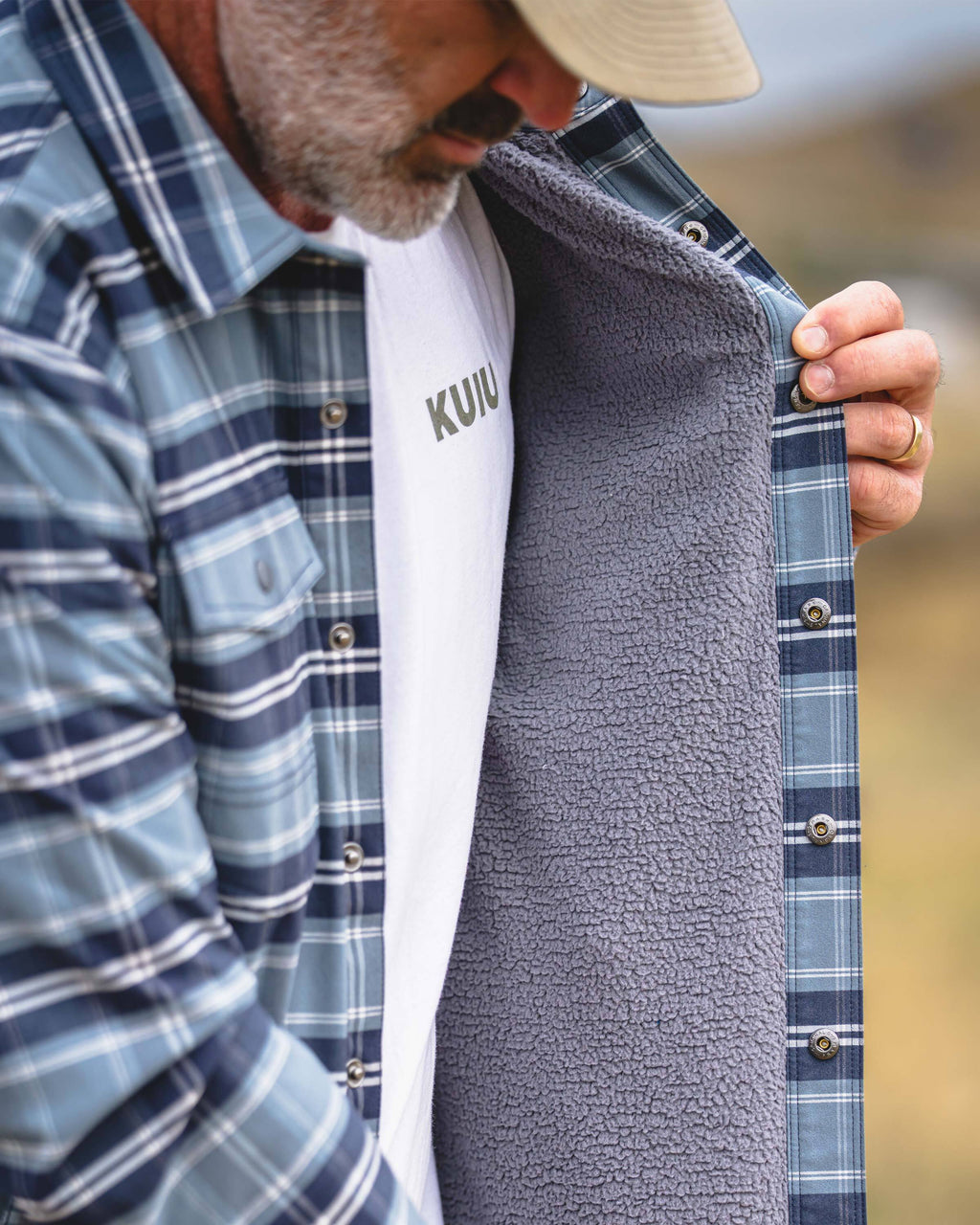 Field Flannel Fleece Shirt Jacket | Steel Blue Framework
