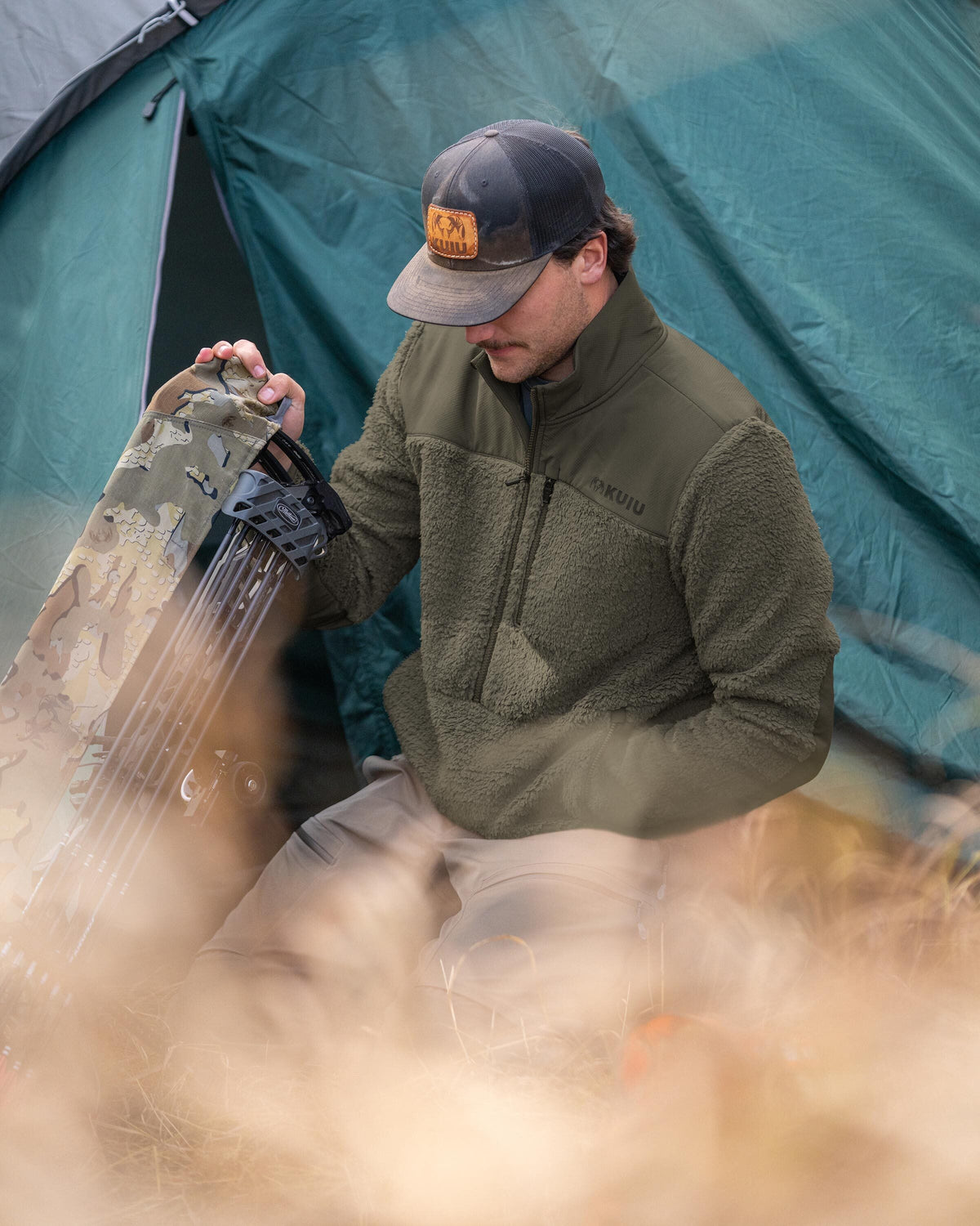 Sherpa Fleece Zip Pullover | Gunmetal Tonal