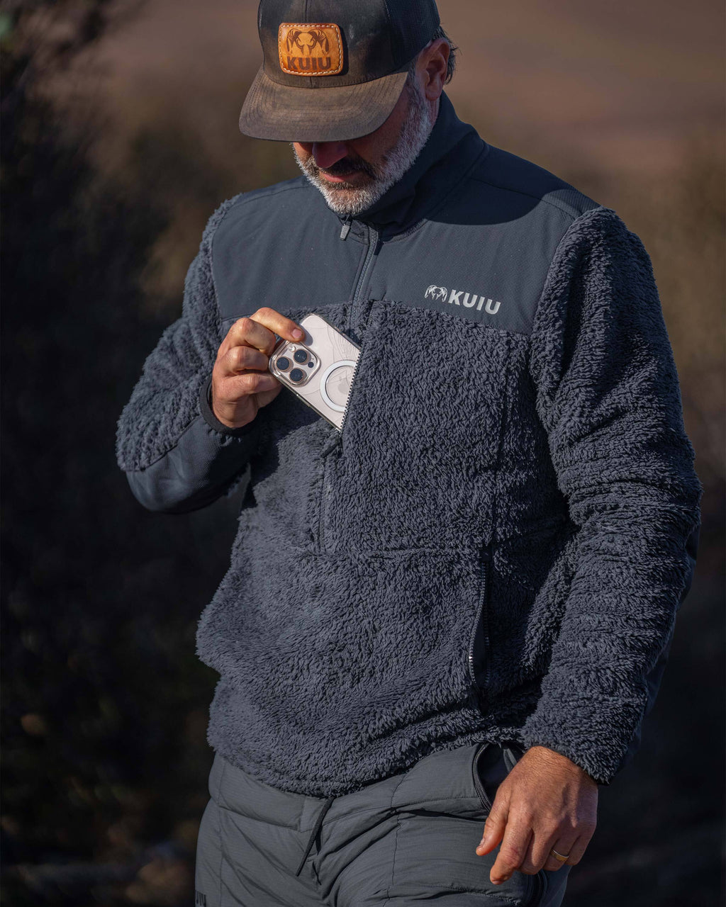Sherpa Fleece Zip Pullover | Arctic Shadow Tonal