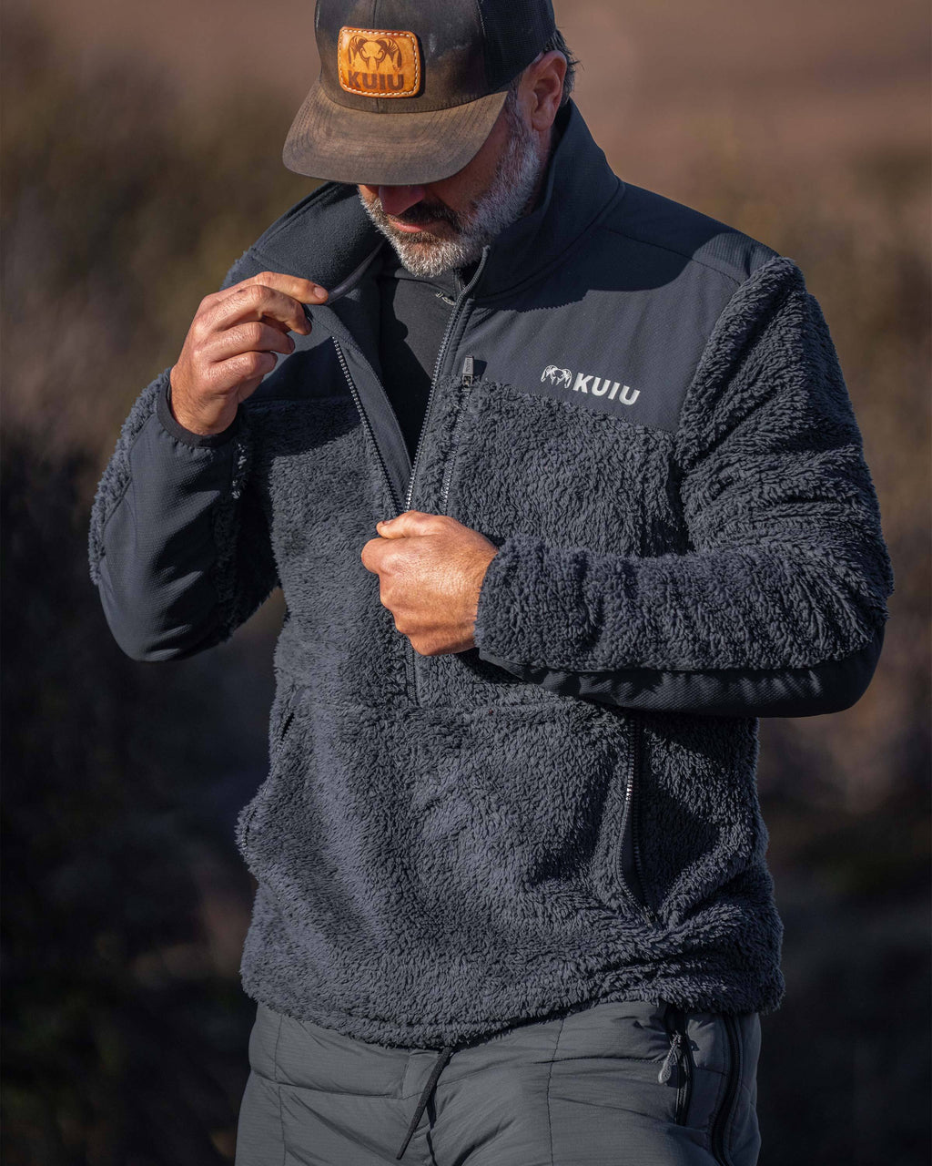 Sherpa Fleece Zip Pullover | Arctic Shadow Tonal
