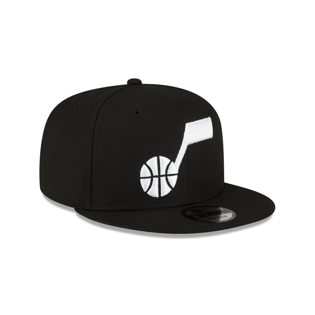 Utah Jazz Basic Black & White 9FIFTY Snapback Hat