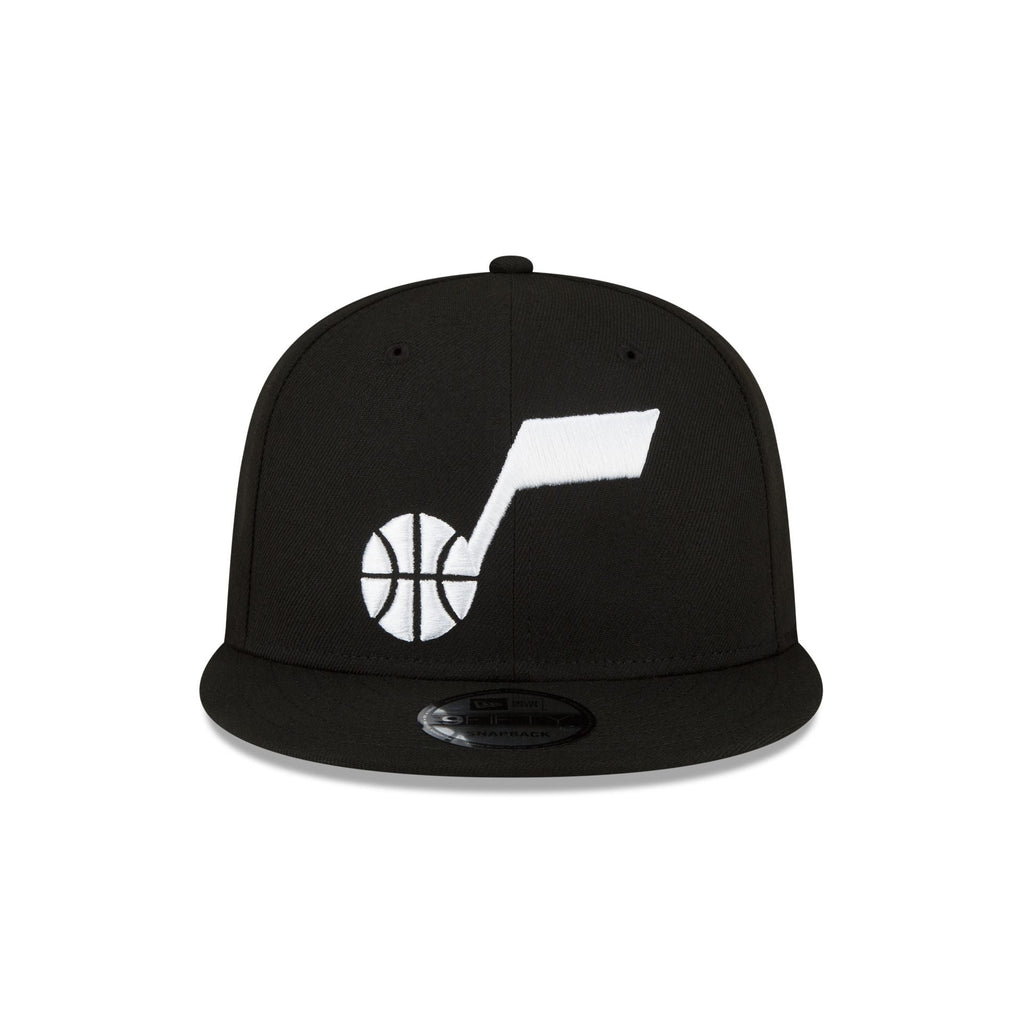 Utah Jazz Basic Black & White 9FIFTY Snapback Hat
