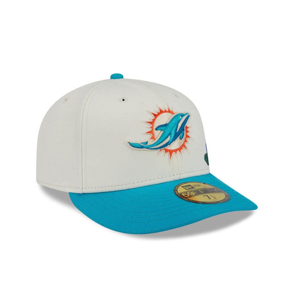 Miami Dolphins Tonal Florals White 59FIFTY Fitted Hat