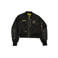 Alpha Industries x Dallas Cowboys Black and Gold Women's Cropped L-2B Bomber Jacket