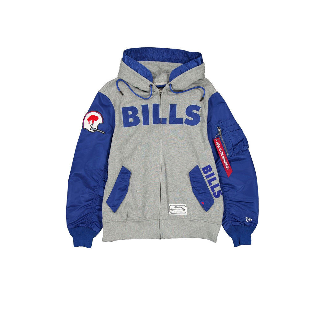 Alpha Industries x Buffalo Bills Historic Gray MA-1 Full Zip Fleece Jacket