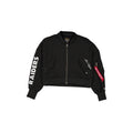 Alpha Industries x Las Vegas Raiders Black Women's Full Zip Cropped Fleece Jacket