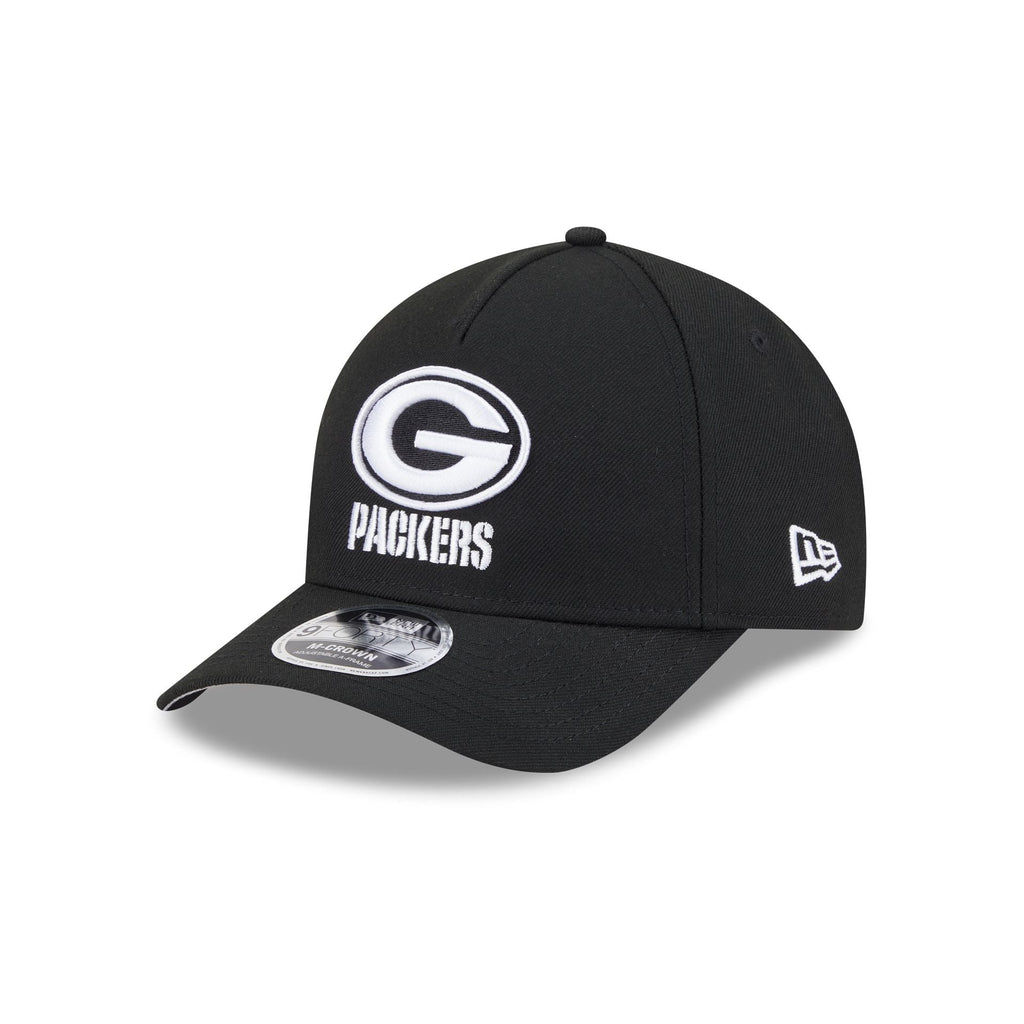 Green Bay Packers Black & White 9FORTY M-Crown A-Frame Snapback Hat