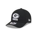 Green Bay Packers Black & White 9FORTY M-Crown A-Frame Snapback Hat