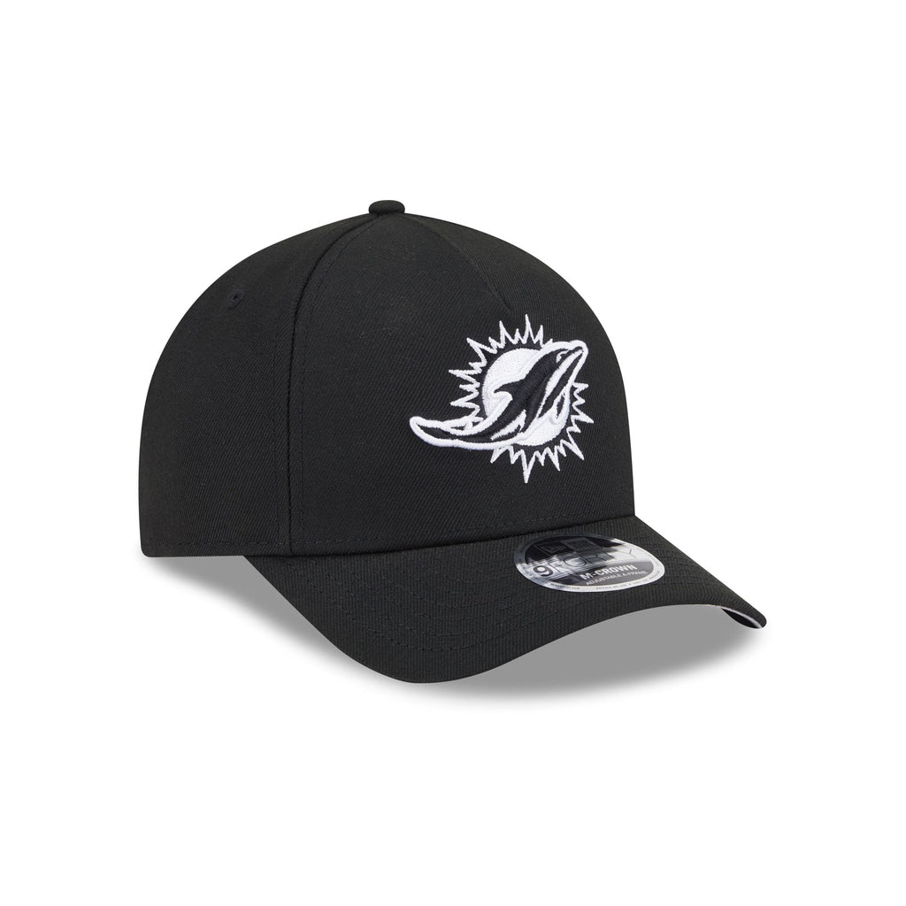 Miami Dolphins Black & White 9FORTY M-Crown A-Frame Snapback Hat