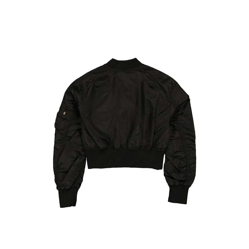 Alpha Industries x Las Vegas Raiders Black and Silver Women's Cropped L-2B Bomber Jacket