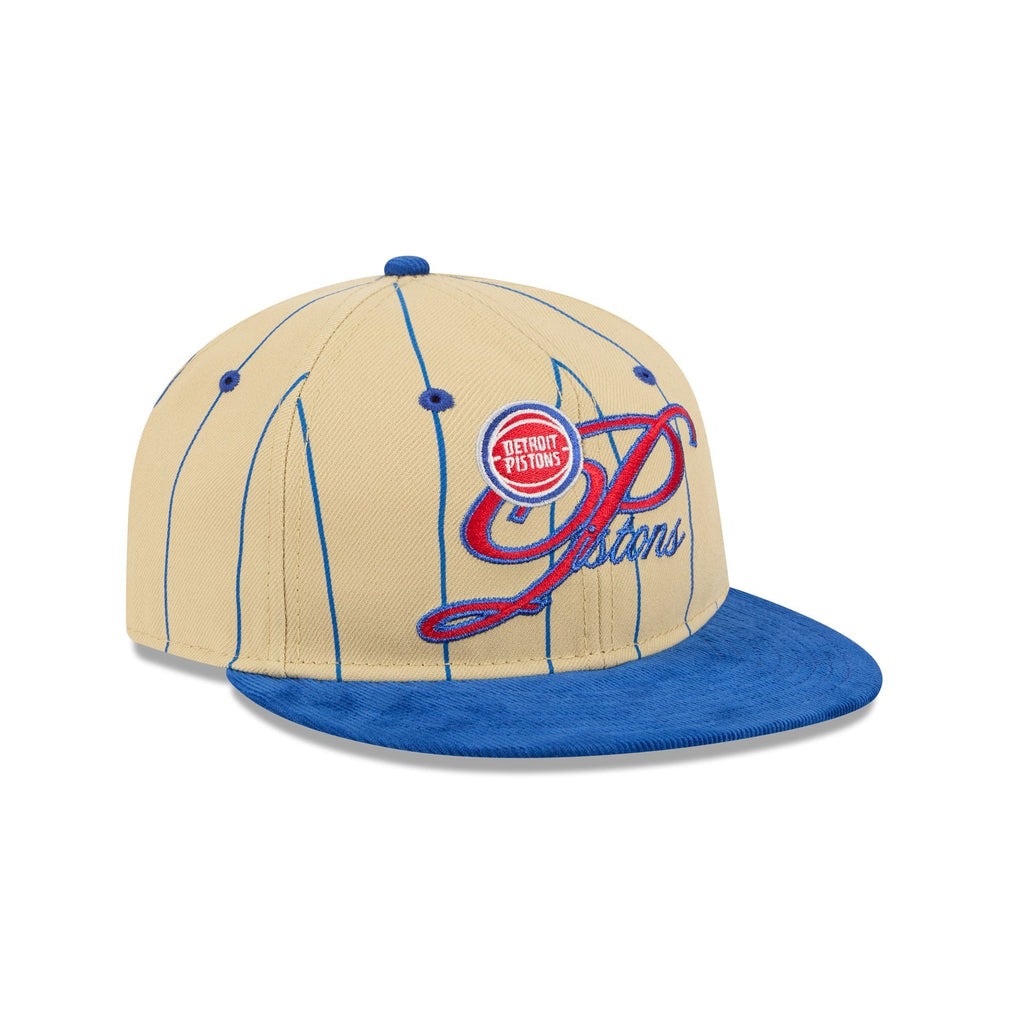 Detroit Pistons Pinstripe Script Retro Crown 9FIFTY Adjustable Hat