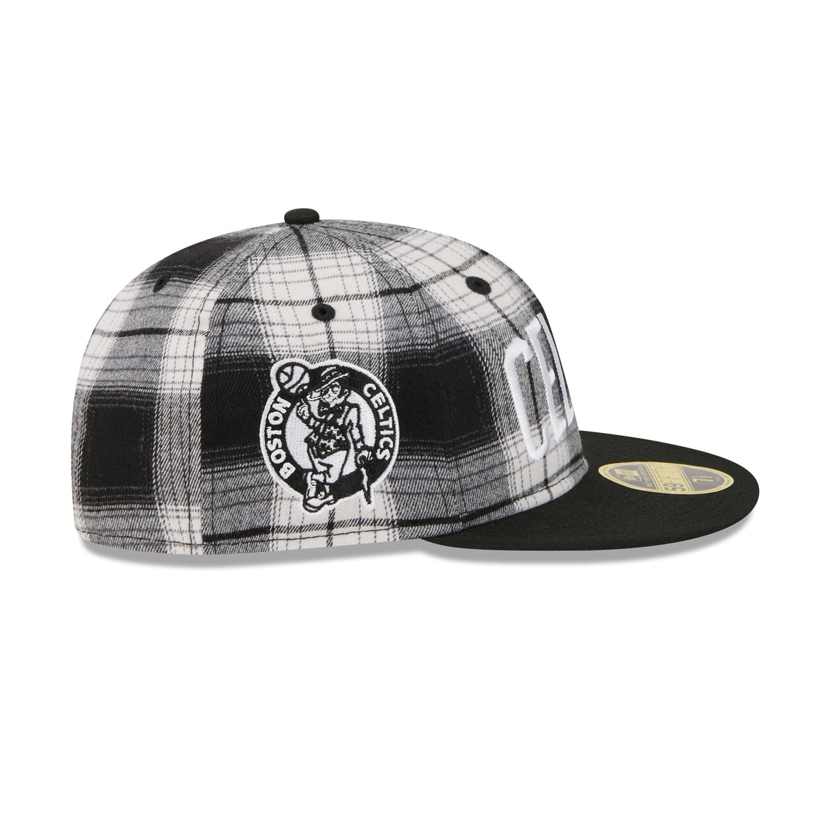 Boston Celtics Grunge Plaid Retro Crown 59FIFTY Fitted Hat