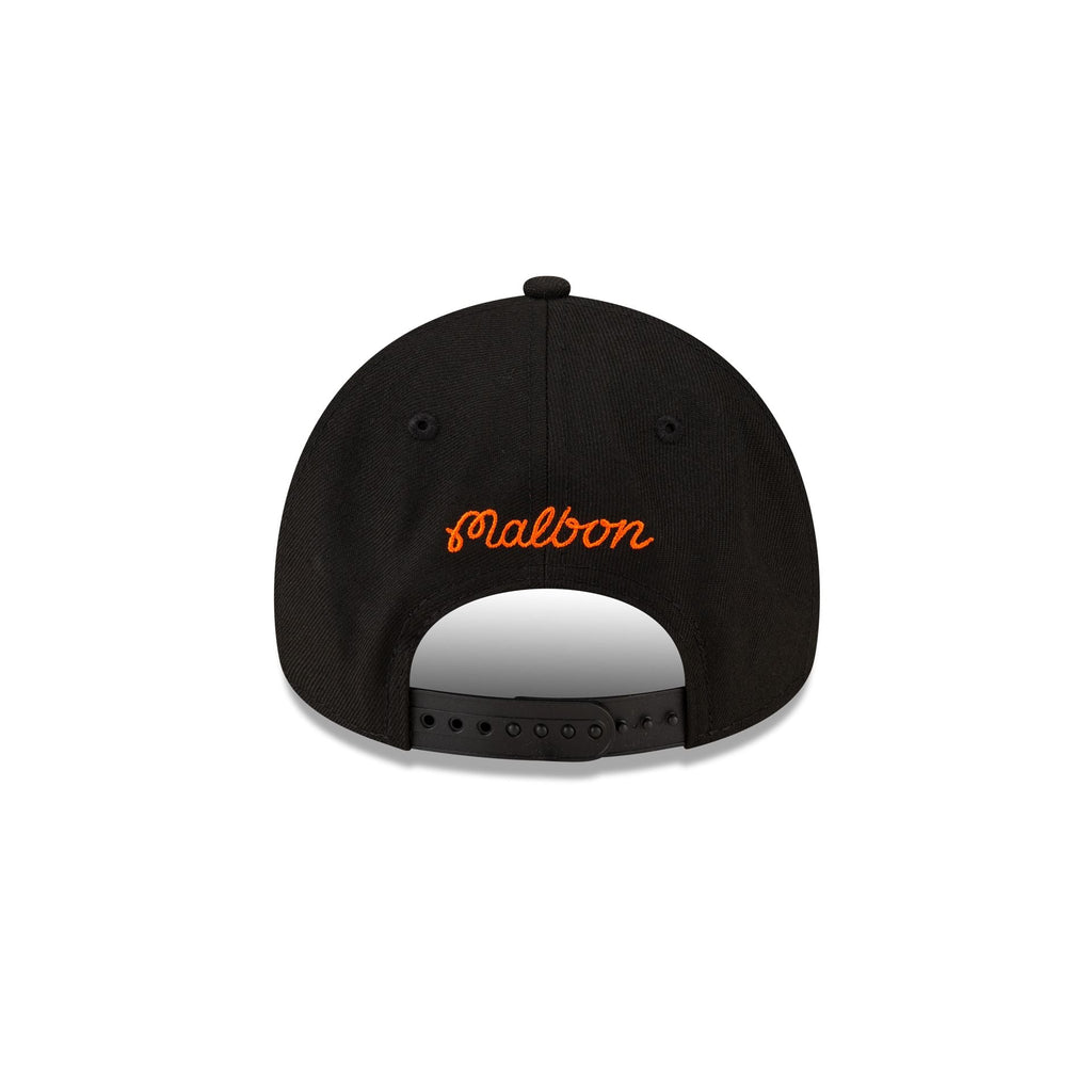 Malbon x New York Knicks Black 9FORTY A-Frame Snapback Hat