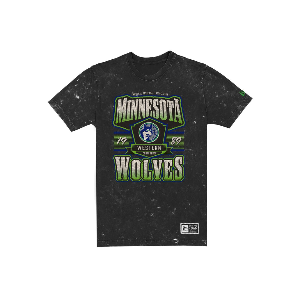 Minnesota Timberwolves Throwback Washed Graphic Black T-Shirt