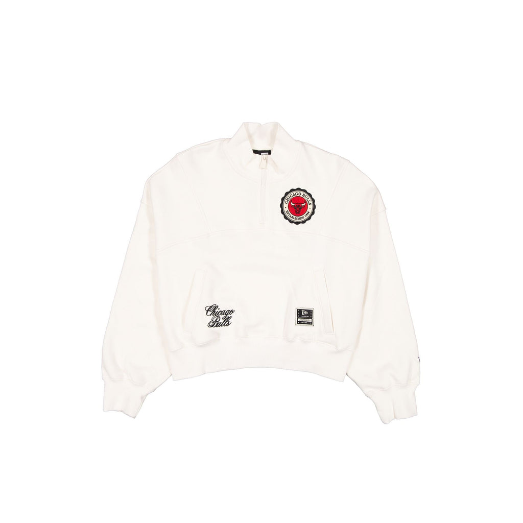 Chicago Bulls Women's Chrome White Quarter Zip