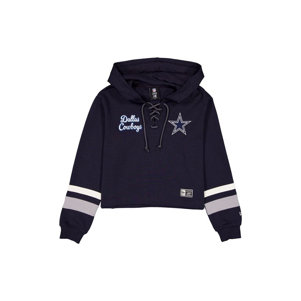 Dallas Cowboys Women's Throwback Cropped Tie Hoodie