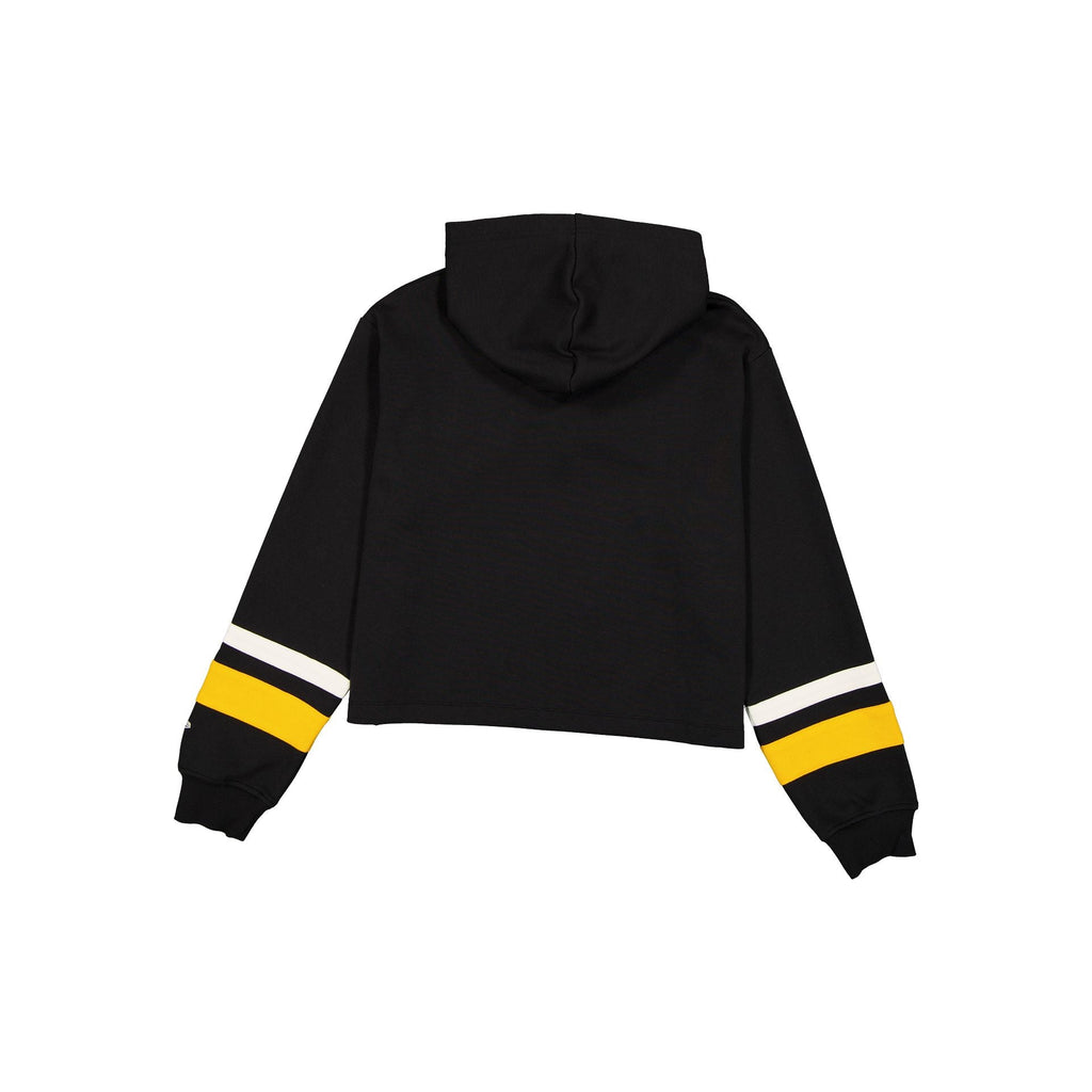 Pittsburgh Steelers Women's Throwback Cropped Tie Hoodie