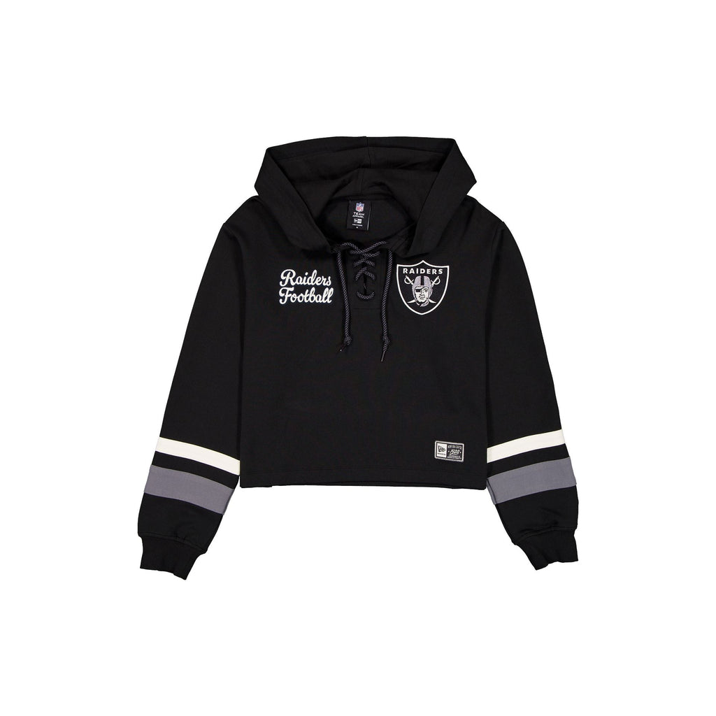 Las Vegas Raiders Women's Throwback Cropped Tie Hoodie