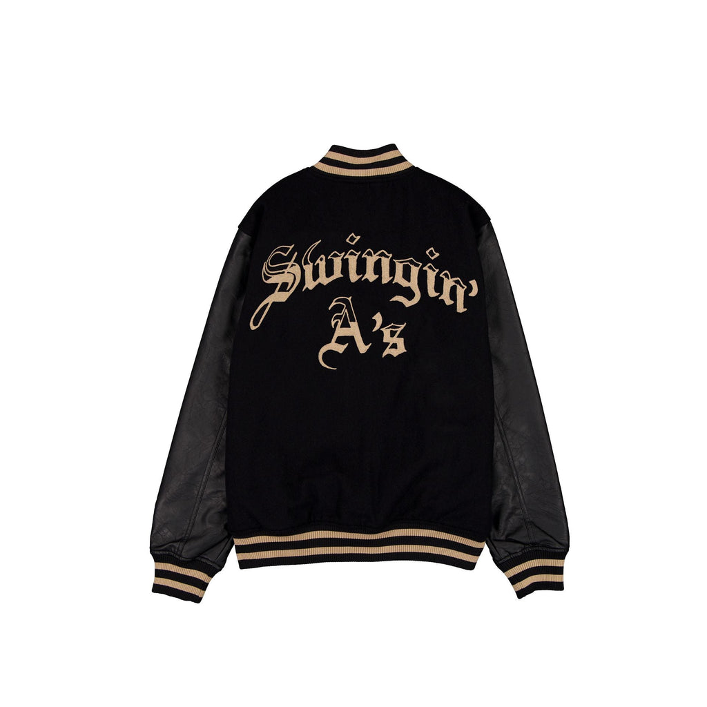 Athletics Gothic Lettering Black Wool Varsity Jacket