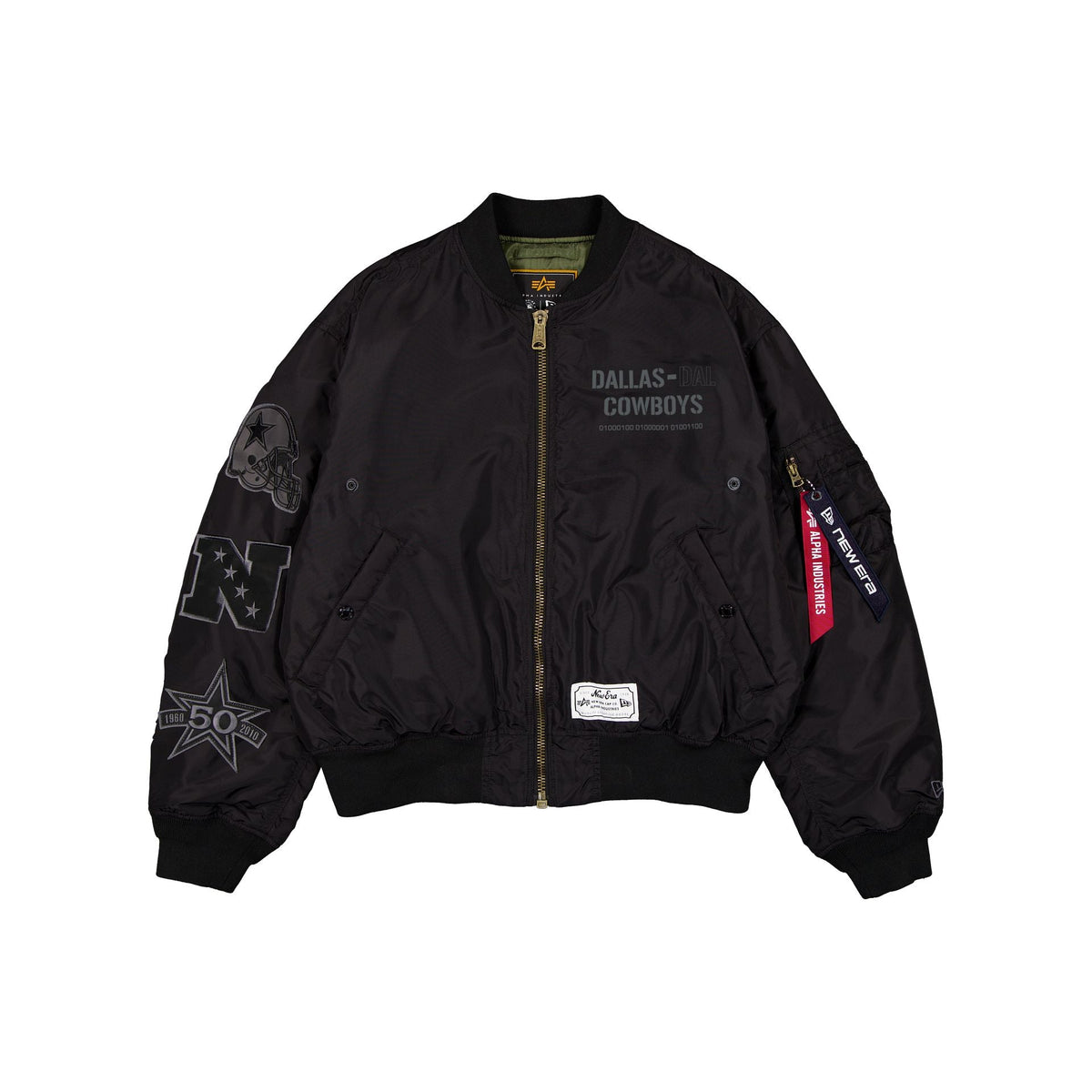 Alpha Industries x Dallas Cowboys Black 2-in-1 MA-1 Flight Jacket + Vest