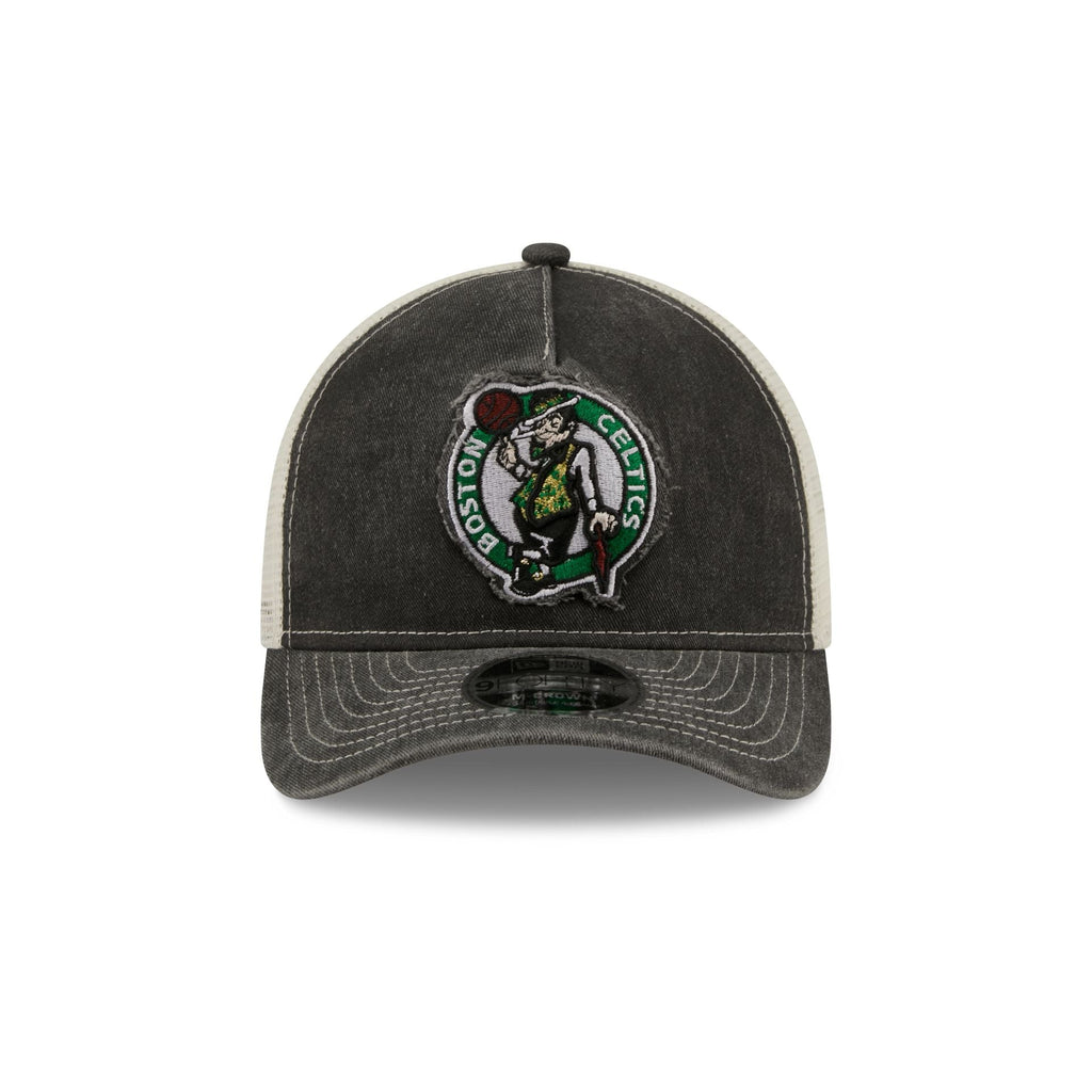 Boston Celtics Frayed Logo 9FORTY M-Crown A-Frame Trucker Hat