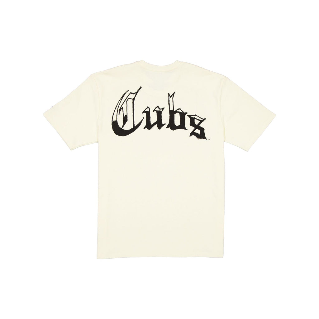 Chicago Cubs Gothic Lettering Chrome White T-Shirt