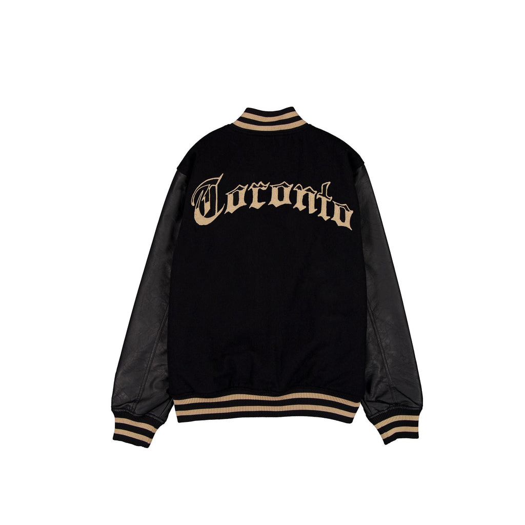 Toronto Blue Jays Gothic Lettering Black Wool Varsity Jacket
