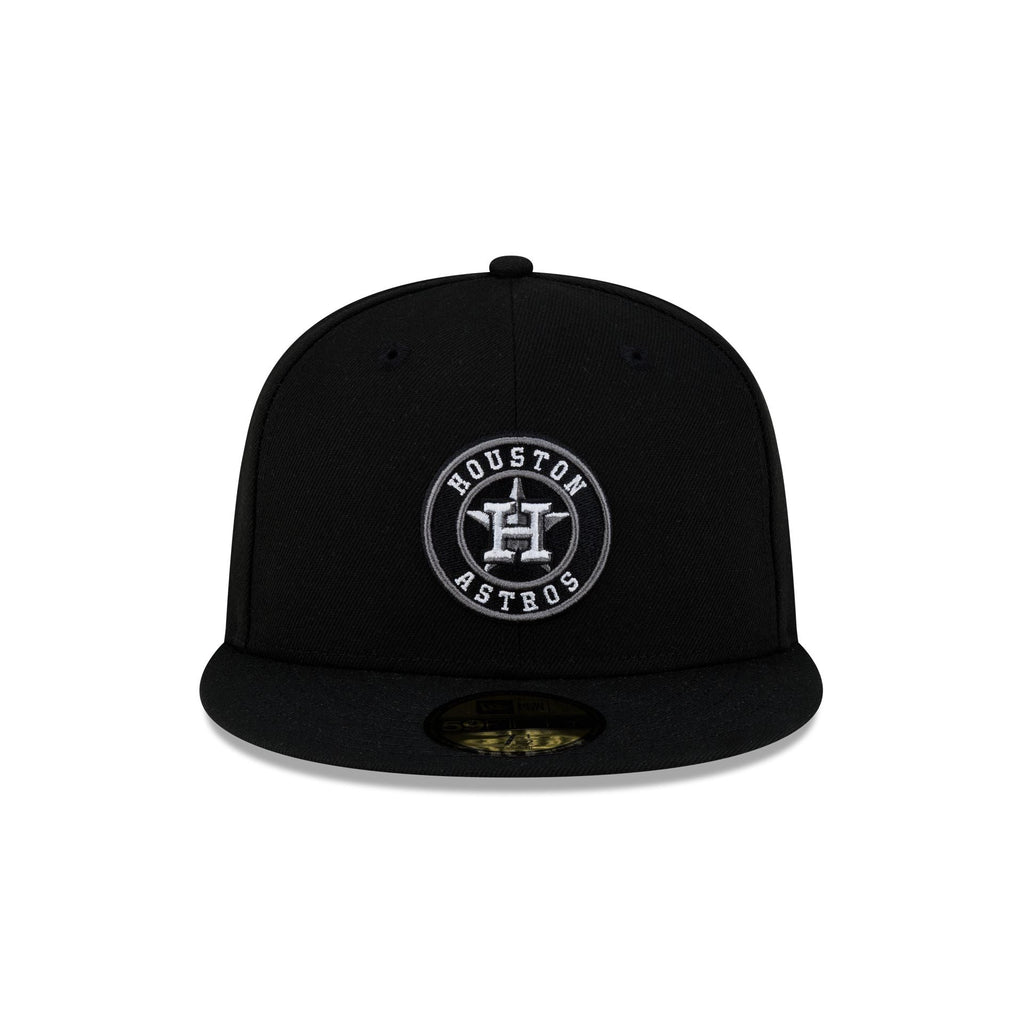 Houston Astros Black & White Circle 59FIFTY Fitted Hat