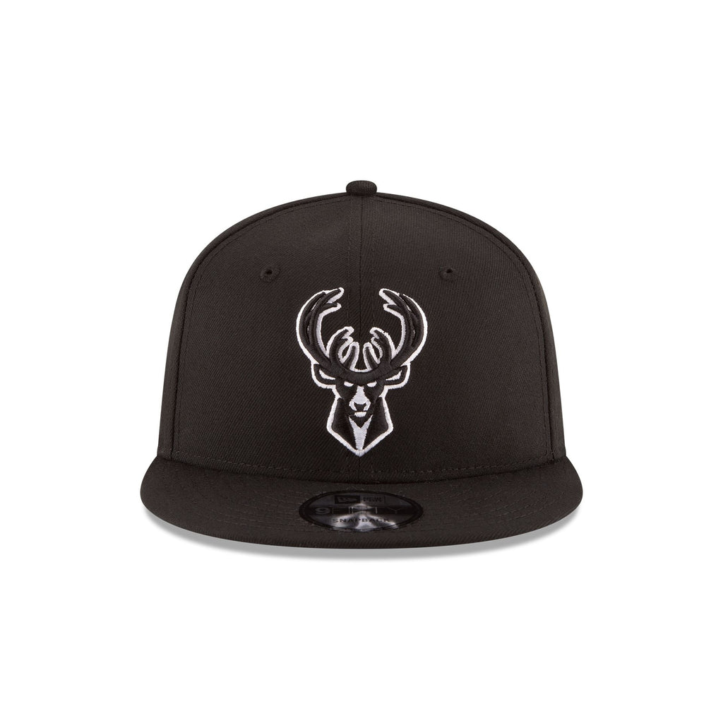 Milwaukee Bucks Basic Black & White 9FIFTY Snapback Hat